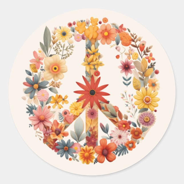 Sticker Rond Voie de Paix fleur sauvage (Devant)