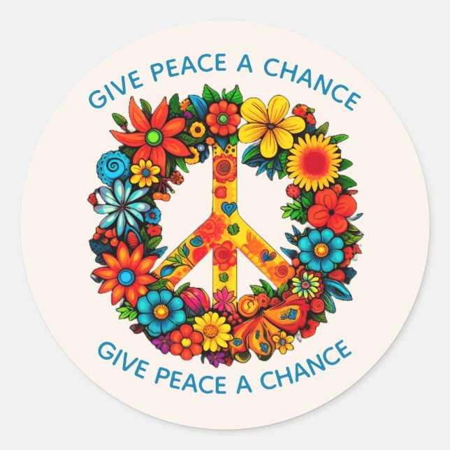 Sticker Rond Voie de Paix fleur sauvage (Devant)
