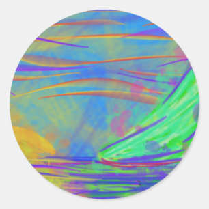 Sticker Rond voile de coucher de soleil