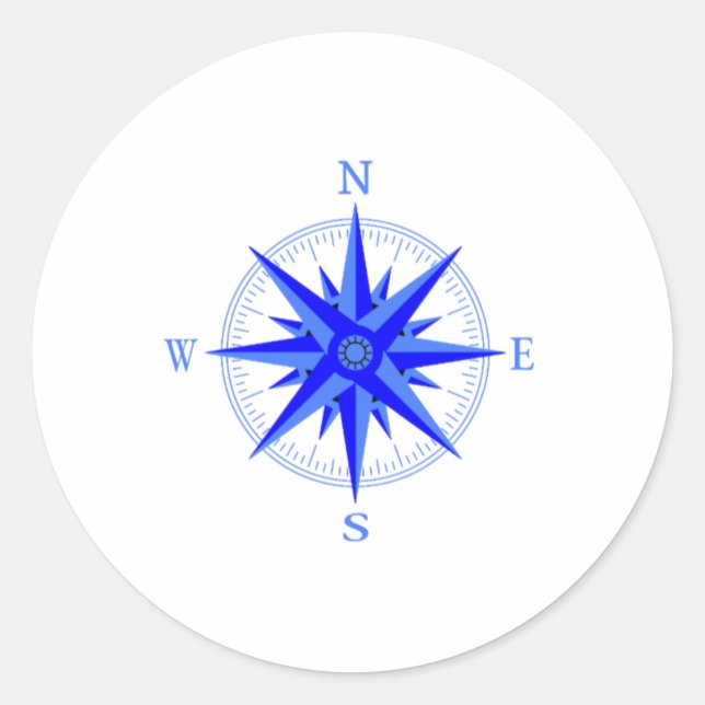 Sticker Rond Voile - Vent Rose Compas Nautique Chemise (Devant)