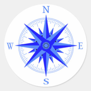 Sticker Rond Voile - Vent Rose Compas Nautique Chemise Classiqu
