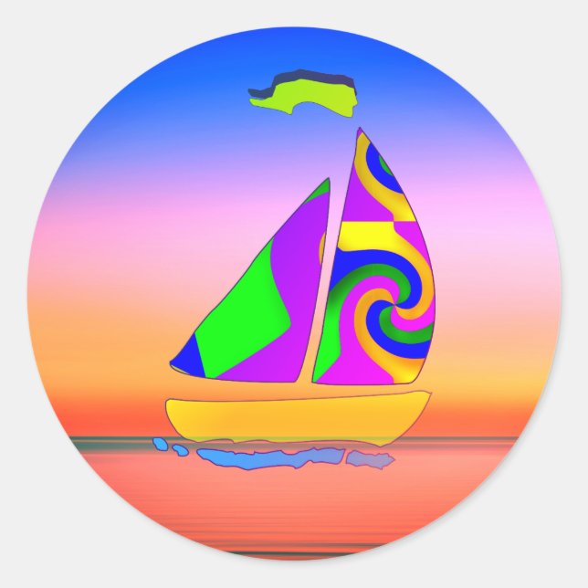 Sticker Rond Voilier  (Devant)