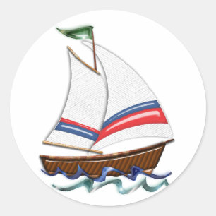 Sticker Rond Voilier superbe