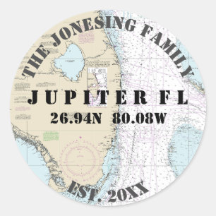 Sticker Rond Voiliers d'enveloppes nautiques de Floride du Sud