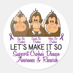 Sticker Rond Voir Parler Entendre Pas Crohns Maladie 2