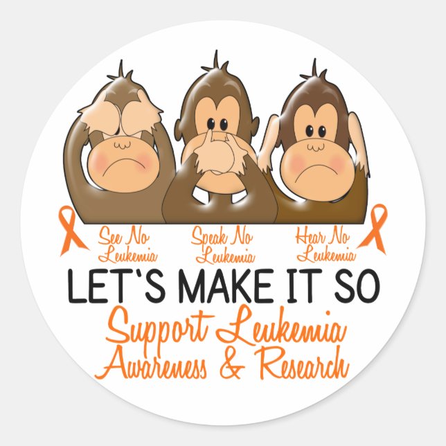 Sticker Rond Voir Parler Entendre Pas De Leucémie 2 (Devant)