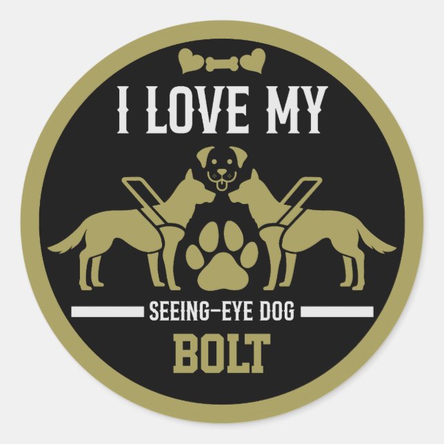 Sticker Rond Voir un cadeau de chien oeil (Devant)