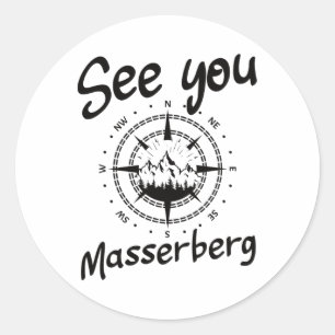 Sticker Rond Voir Vous Randonnée Merberg Allemagne Vacances Ski