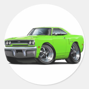Sticker Rond Voiture à chaux Plymouth GTX 1970