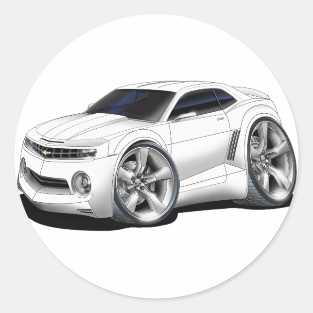 Sticker Rond Voiture blanche Camaro 2010-11 (Devant)