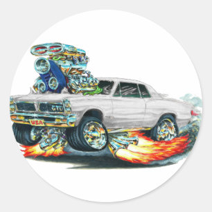 Sticker Rond Voiture blanche GTO 1965