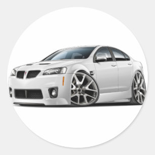 Sticker Rond Voiture blanche Pontiac G8 GXP