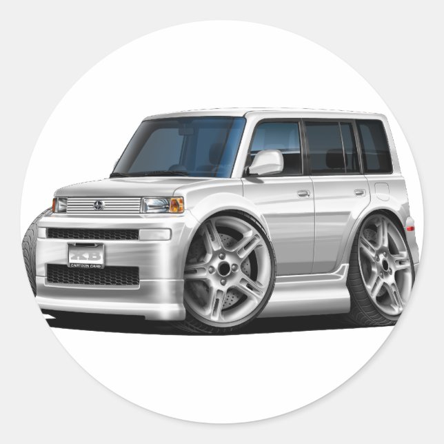 Sticker Rond Voiture blanche Scion XB (Devant)
