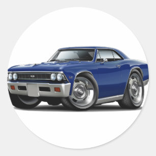 Sticker Rond Voiture bleu foncé Chevelle 1966