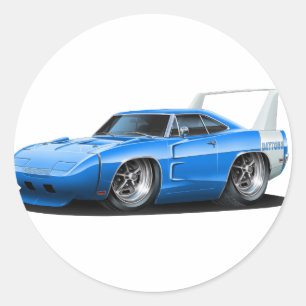 Sticker Rond Voiture bleue Dodge Daytona