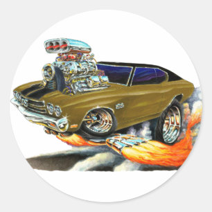 Sticker Rond Voiture Brown Chevelle 1970