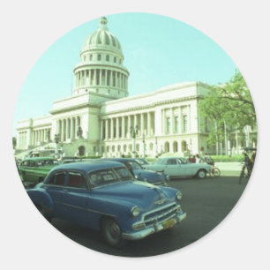 Sticker Rond Voiture classique Havana Cuba