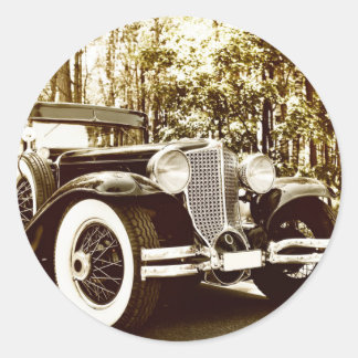 Sticker Rond Voiture classique Vintage Sepia