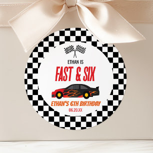 Sticker Rond Voiture de course Fast & Six Red Flame 6ème Annive