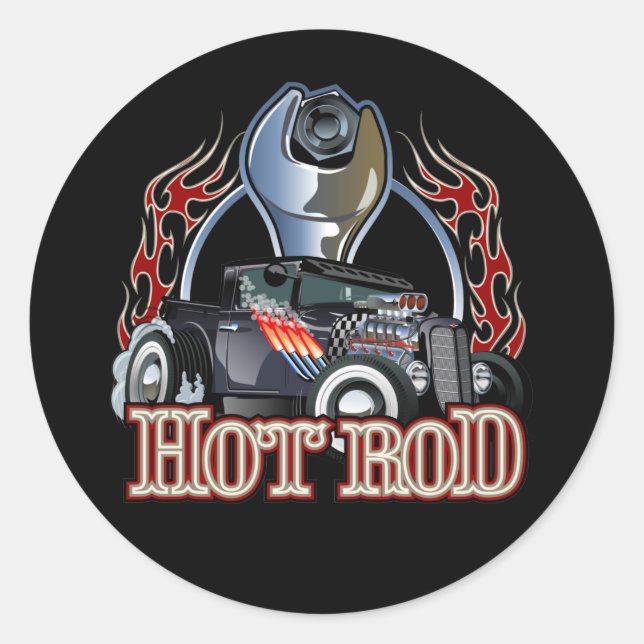 Sticker Rond Voiture de dessin (Devant)