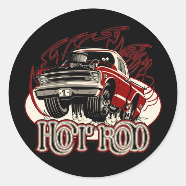 Sticker Rond Voiture de dessin (Devant)