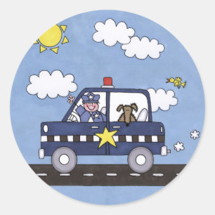Sticker Rond Voiture de police