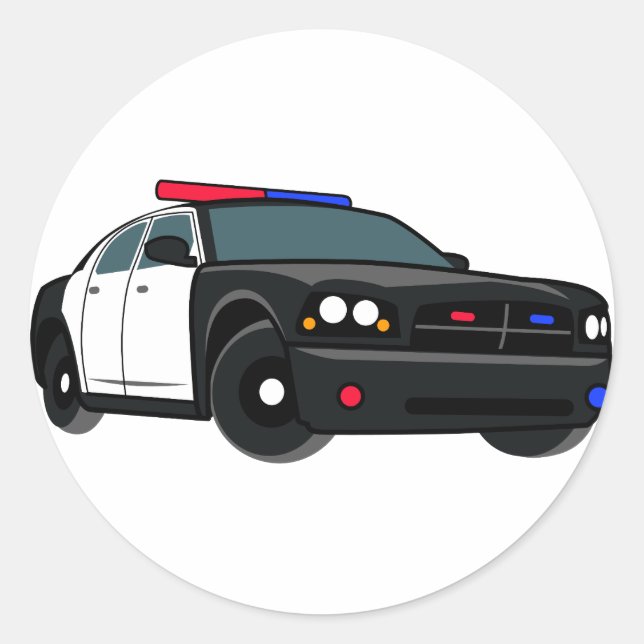 Sticker Rond Voiture de police (Devant)