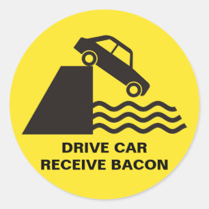 Sticker Rond Voiture de voiture - Bacon de réception