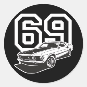 Sticker Rond Voiture deux-volumes 69