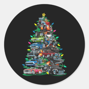 Sticker Rond Voiture Folie arbre de Noël! Voitures Musculaires
