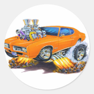 Sticker Rond Voiture GTO Orange 1969