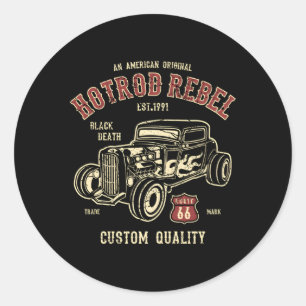 Sticker Rond Voiture Hotrod Rebel