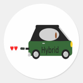Sticker Rond Voiture hybride