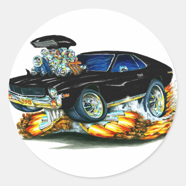 Sticker Rond Voiture noire AMX (Devant)