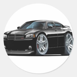 Sticker Rond Voiture noire de Daytona de chargeur de Dodge