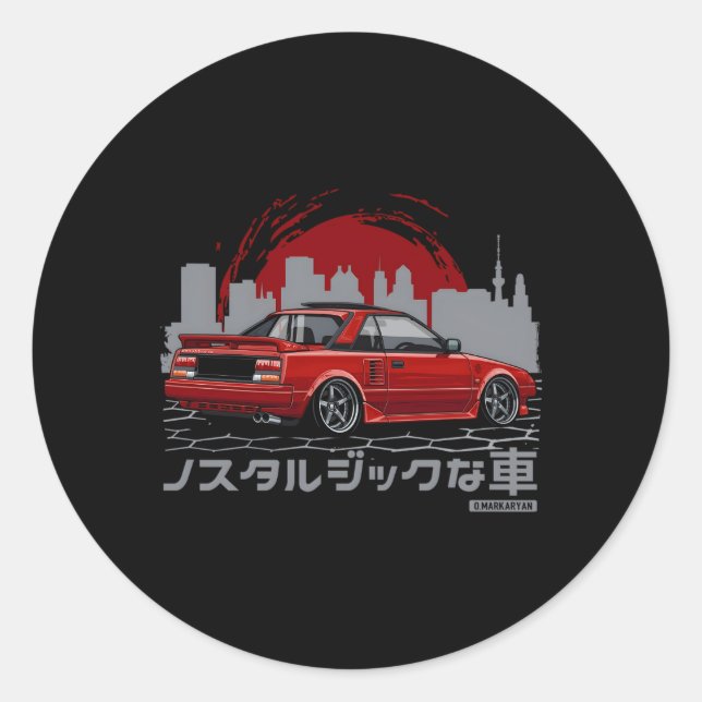 Sticker Rond Voiture Nostalgique M.2 (Devant)