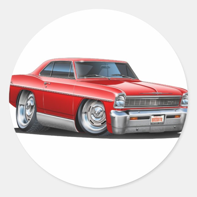 Sticker Rond Voiture rouge Nova 1966-67 (Devant)