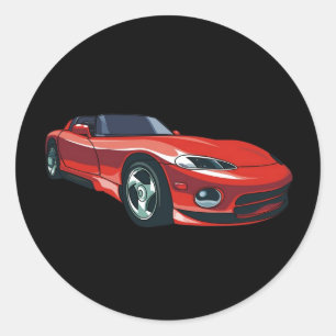 Sticker Rond Voiture sport rouge