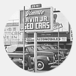 Sticker Rond Voiture usagée Vintage Hollywood California