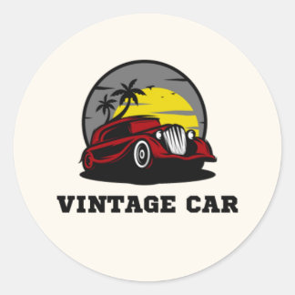 Sticker Rond Voiture Vintage