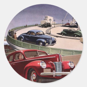 Sticker Rond Voitures Anciennes, Circuit de Berlines Classiques