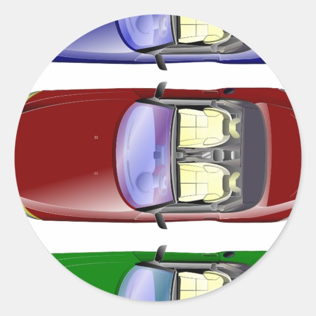 Sticker Rond Voitures colorées (Devant)