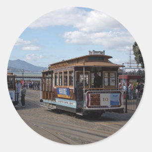 Sticker Rond Voitures de chariot de San Francisco