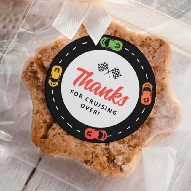 Sticker Rond Voitures de course Boys 2e anniversaire (Créateur téléchargé)