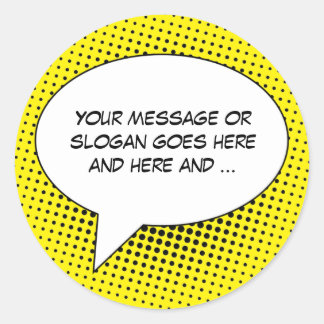 Sticker Rond Voix Bubble Votre Modèle De Message