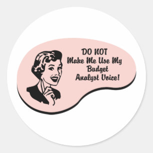 Sticker Rond Voix de l'analyste budgétaire