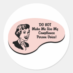 Sticker Rond Voix de personne de conformité