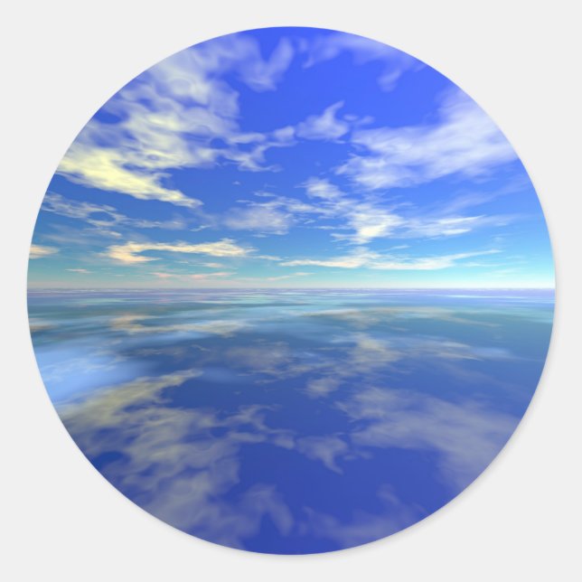 Sticker Rond Vol au-dessus de l'eau (Devant)