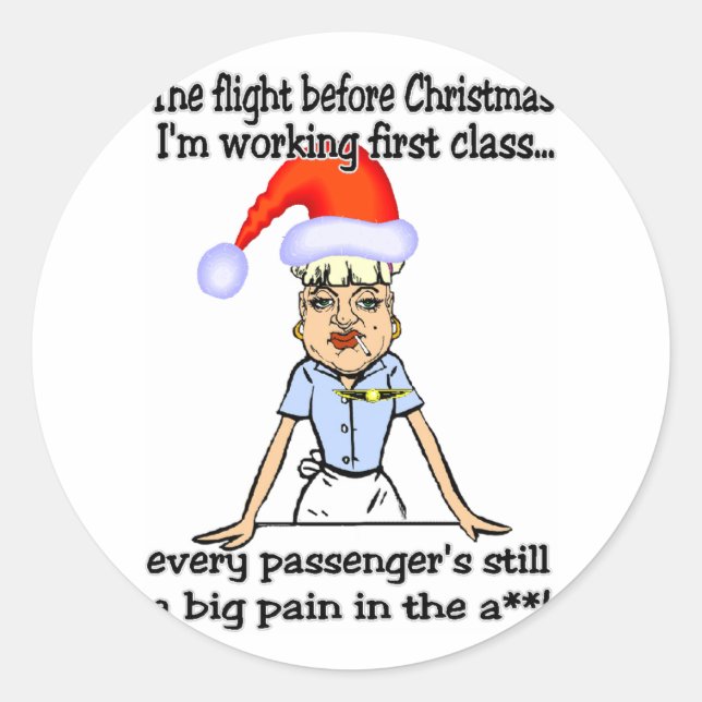 Sticker Rond Vol avant Noël (Devant)