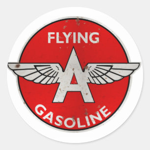 Sticker Rond Vol d'une version de l'essence rouillée